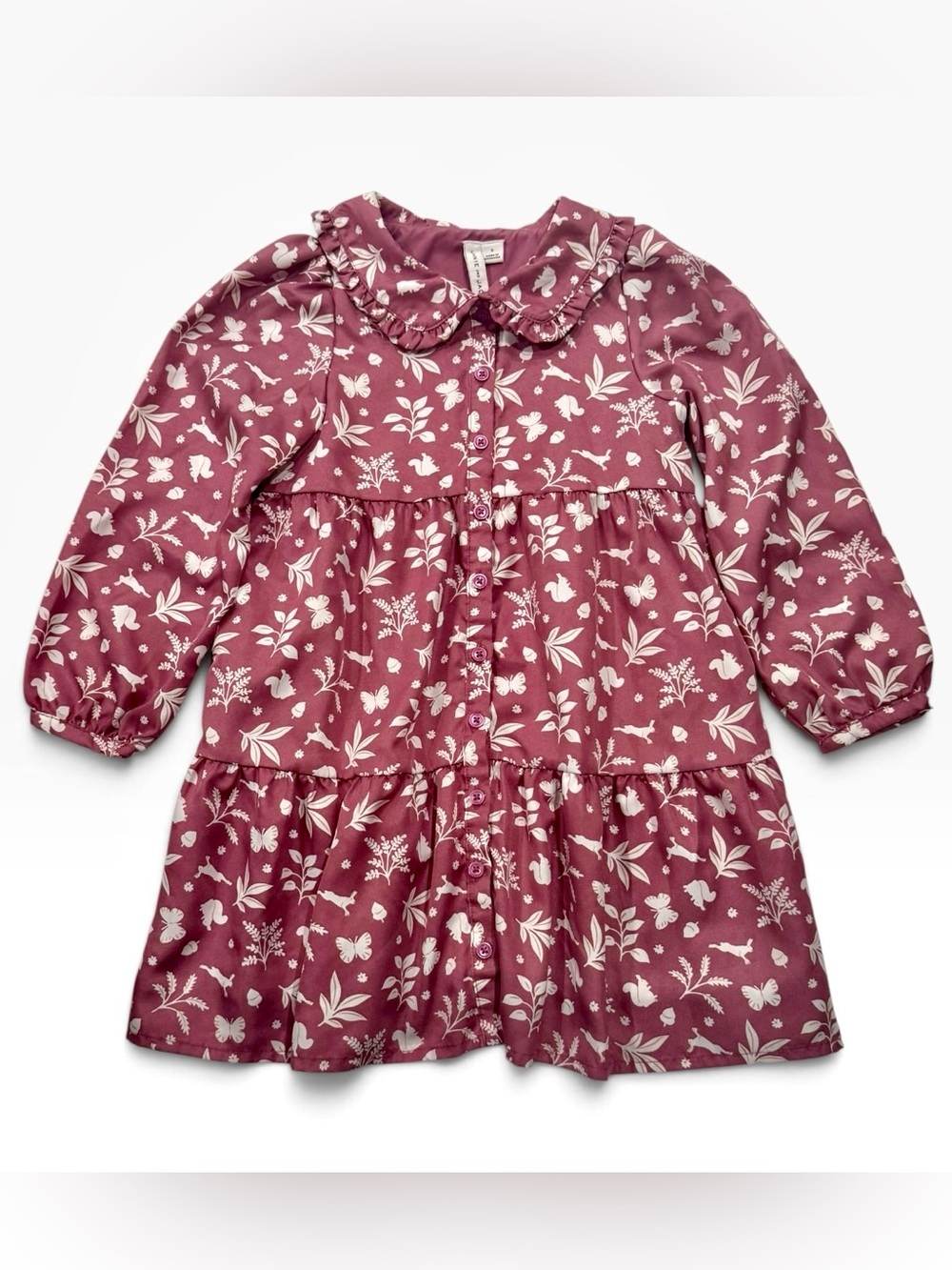Woodland Floral Ruffle Dress Size 5 - like new